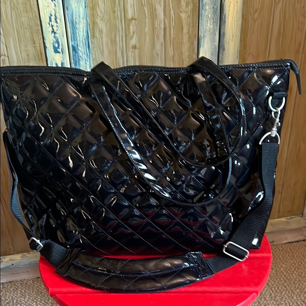 Black Quilted Tote Bag